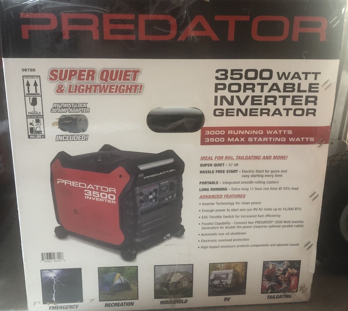 Predator Generator with 2 DuroMax power cords