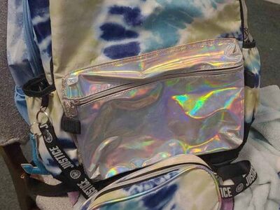 justice backpack and pencil holder