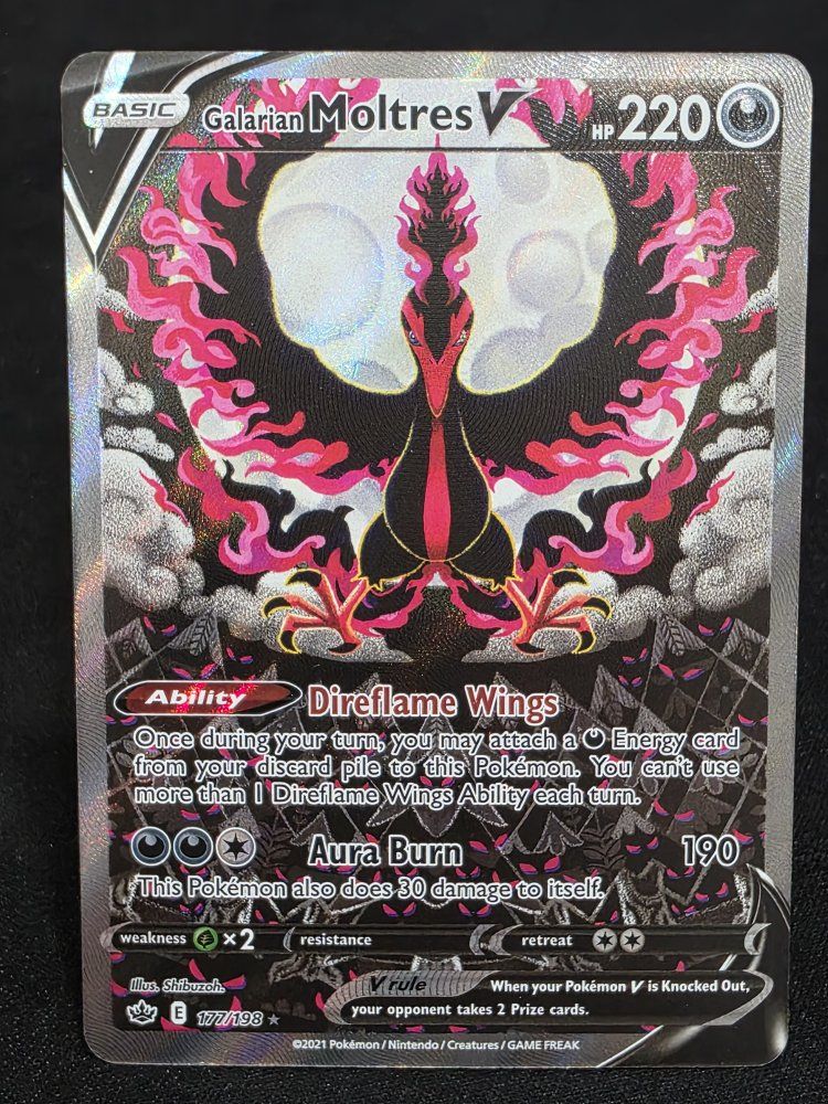 Galarian Moltres V # 177 Mint Chilling Reign Full Art  [35.32]