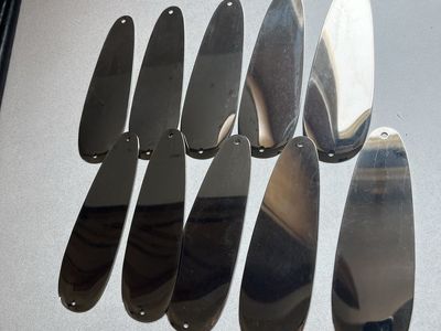 Set of 10 NEW dodger blanks fishing teardrop flashers 5 1/2” $20.00 all