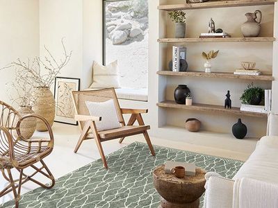 Grogu™ Trellis Sage Green Flatwoven Rug Star Wars collection 6’x9’