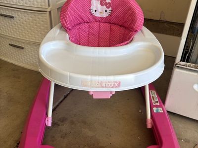 Hello Kitty Baby Walker Pink Polka Dot Padded Seat Tray