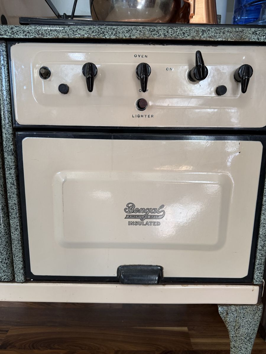 Antique Stove With Ovens Peacock Green