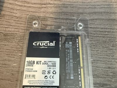 16GB (2x8GB) kit - Crucial DDR3L-PC3-12800S SODIMM