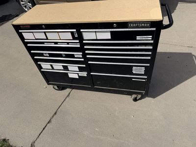 Craftsman Wood Top Metal Tool Cabinet