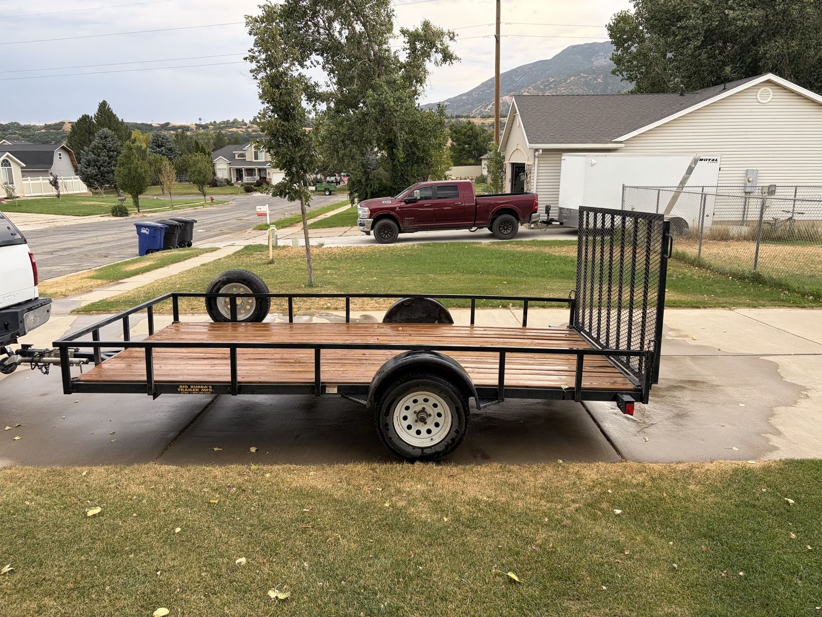 Big bubbas 7x14 trailer UTV ATV flat bed single axle sxs
