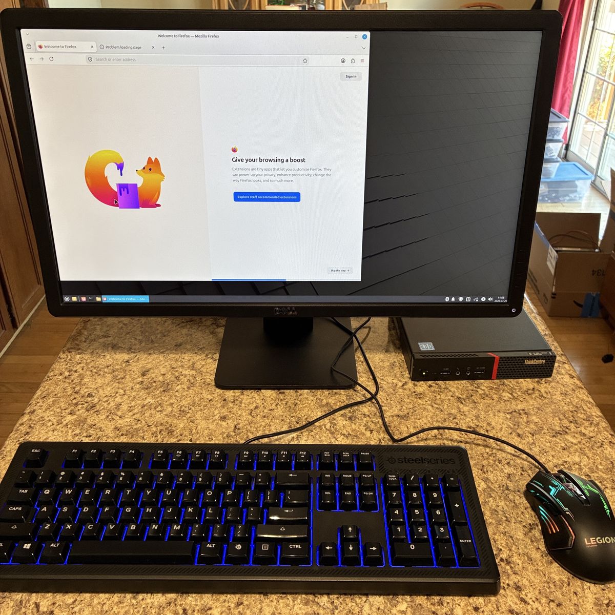 Lenovo ThinkCentre M600 Tiny Mini PC - Intel Pentium J3710, 8GB RAM, 24” 1080P monitor, Keyboard, Mouse