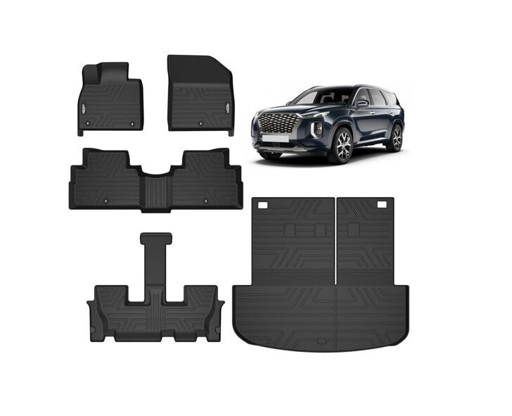 Full Set 2020-2025 Hyundai Palisade All Weather TPE Custom Fit Floor Mat Liners Cargo
