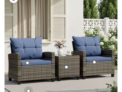 NEW in Box! Patio conversation set; chairs & table