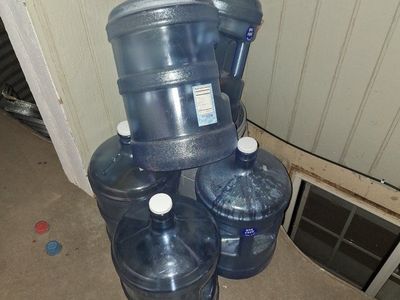 5, 5-Gallon Reusable Plastic Water Jug Container with Handle and Cap 5
5 available $25 for all.