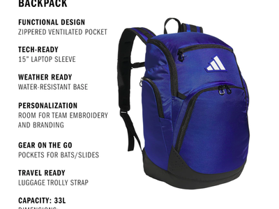 NEW--Adidas 5-STAR TEAM 2 BACKPACKS