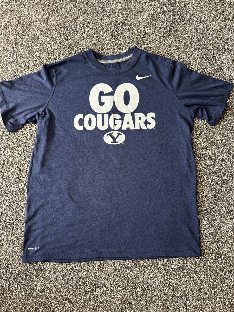 Nike Dri-Fit BYU Men's Navy Blue Shirt- Size L