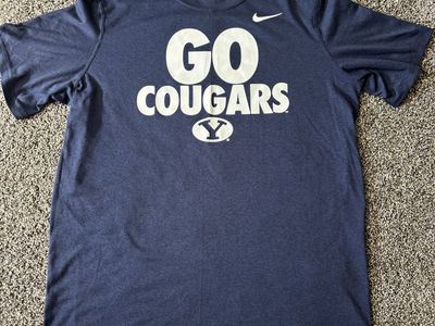 Nike Dri-Fit BYU Men's Navy Blue Shirt- Size L