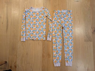 Hanna Andersson 100% Organic Cotton Pajamas - Orange Grove Print - Size 10