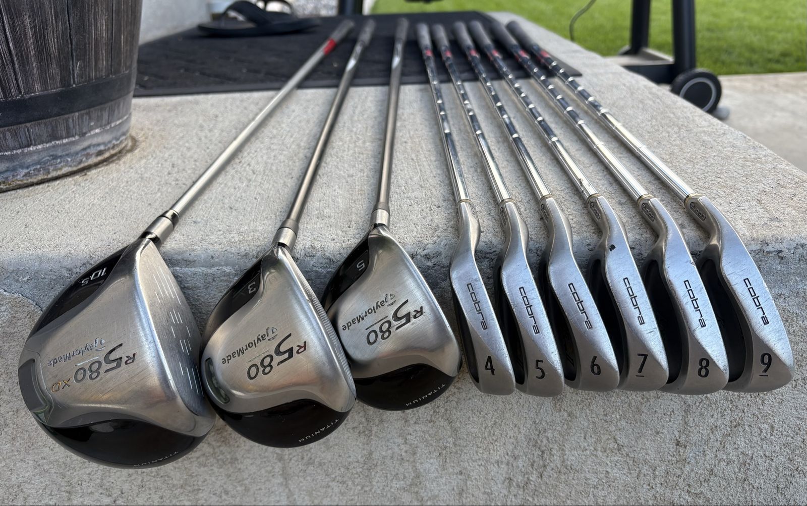 Cobra King II Oversized Iron Set with TaylorMade Driver and Fairway Woods, LH Golf Clubs