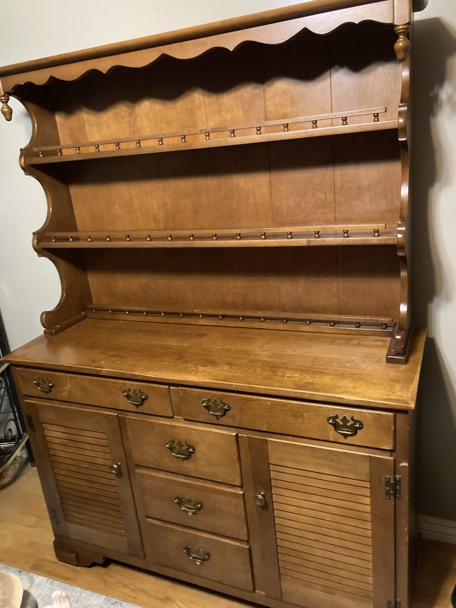 Vintage Maple China Hutch