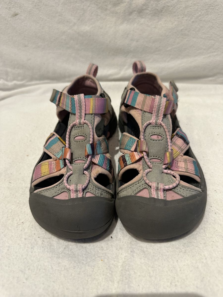 Keen toddler size 13 pink striped lightly used hiking sandals