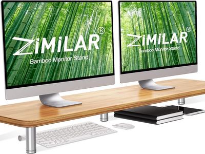 Zimilar Dual Monitor Stand Riser, Bamboo, 2 Levels
