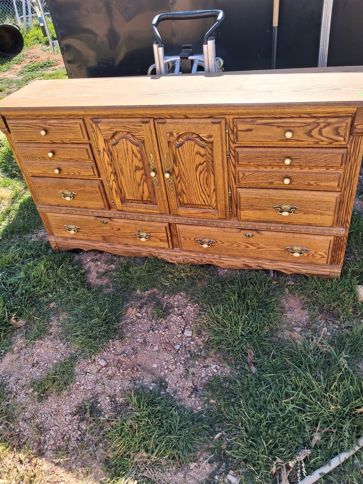 oak tree dresser with mirror