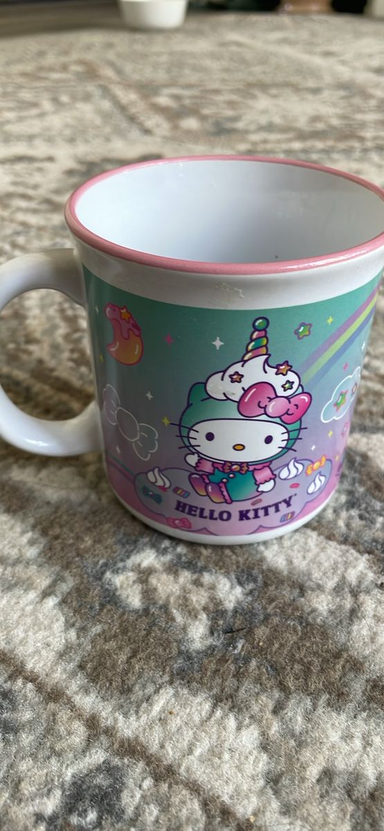 Sanrio Hello Kitty Unicorn Ceramic Coffee Mug Kawaii Pastel Rainbow 12oz