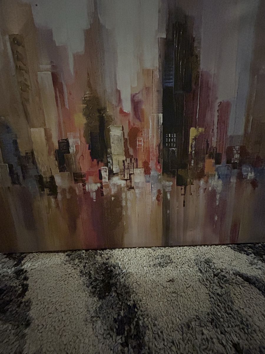 Abstract City Skyline Canvas Wall Art Painting