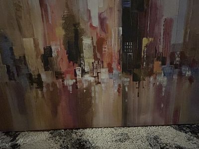 Abstract City Skyline Canvas Wall Art Painting
