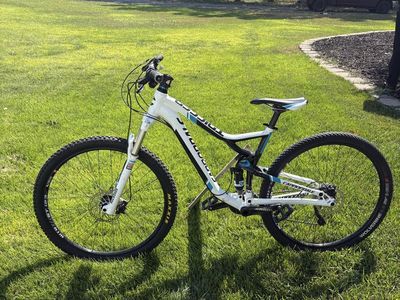 Cannondale Trigger 29er Full Suspension Mountain Bike - White/Blue