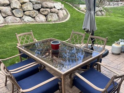 Outdoor patio table and chair set