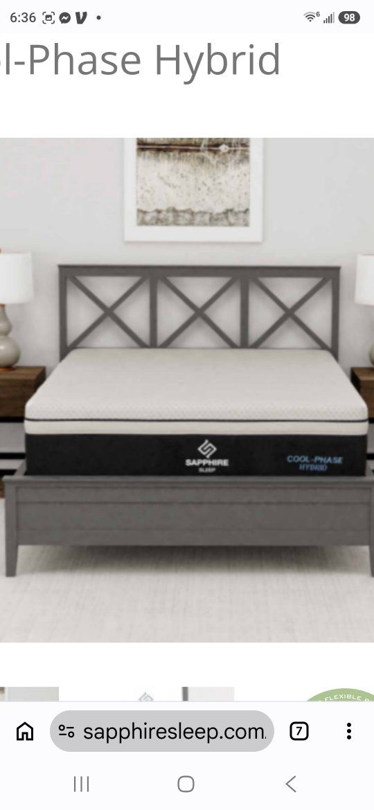 King Sapphire Sleep Cool-Phase Hybrid Mattress - New, Rolled for Easy Transport *(SLIGHT DAMAGE, of no consequence)
