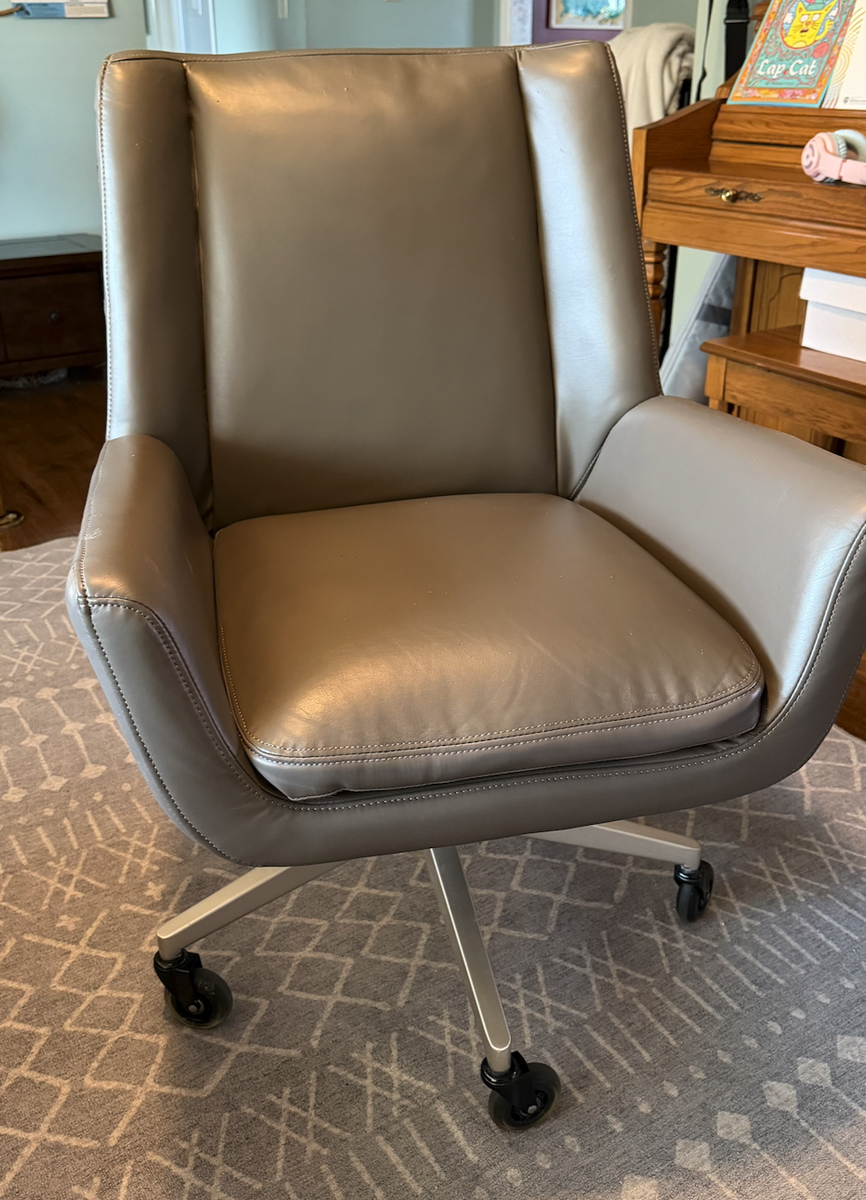 Serta® SitTrue™ Montair Faux Leather Mid-Back Manager Office Chair, Gray