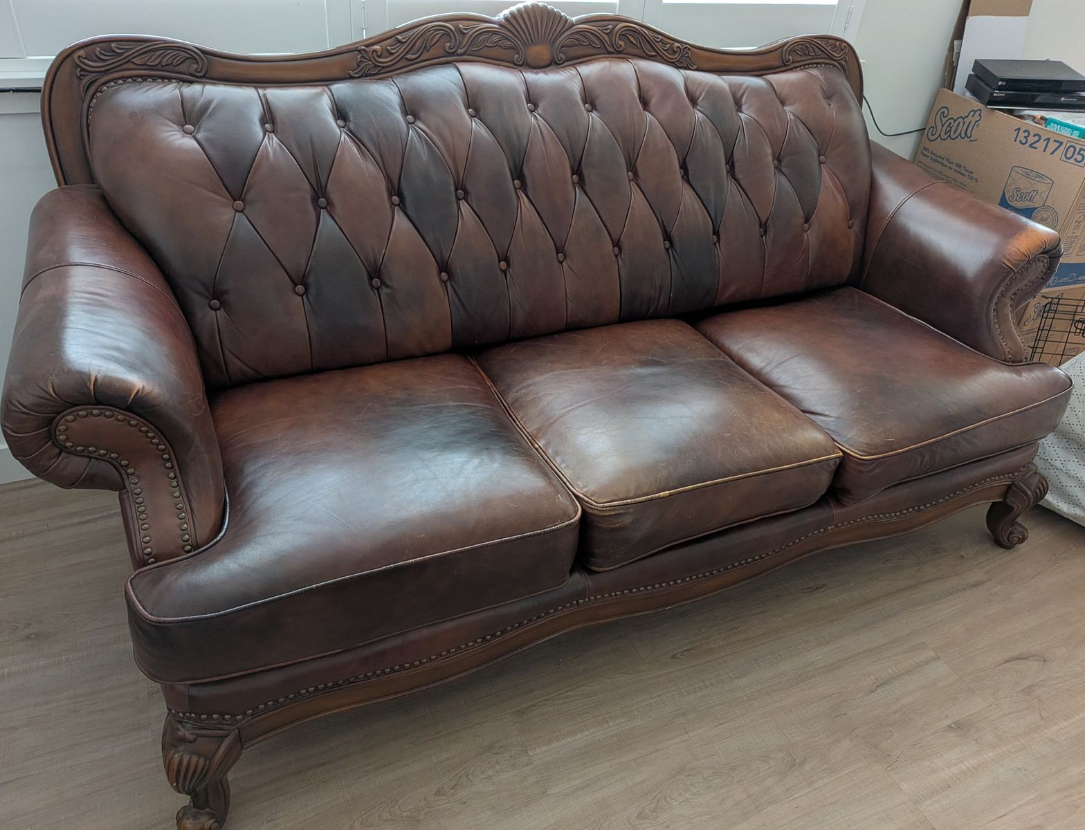 Genuine leather sofa