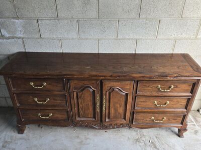 Vintage Dresser Solid Wood Perfect For Re-Finish