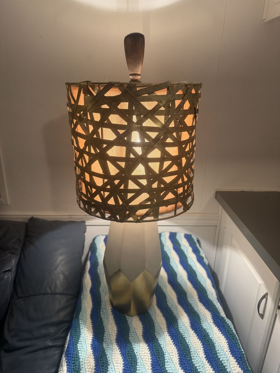 Vintage Concrete Base And Metal Frame Lamp
