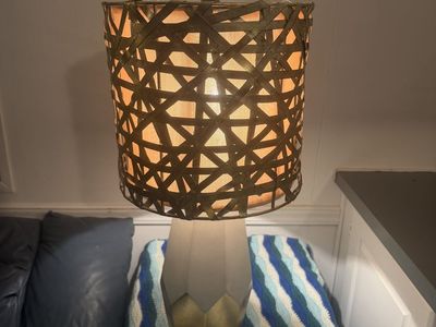 Vintage Concrete Base And Metal Frame Lamp