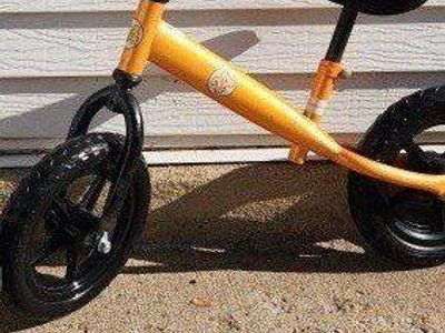 balance bike, orange 24, 11" wheels, excel cond