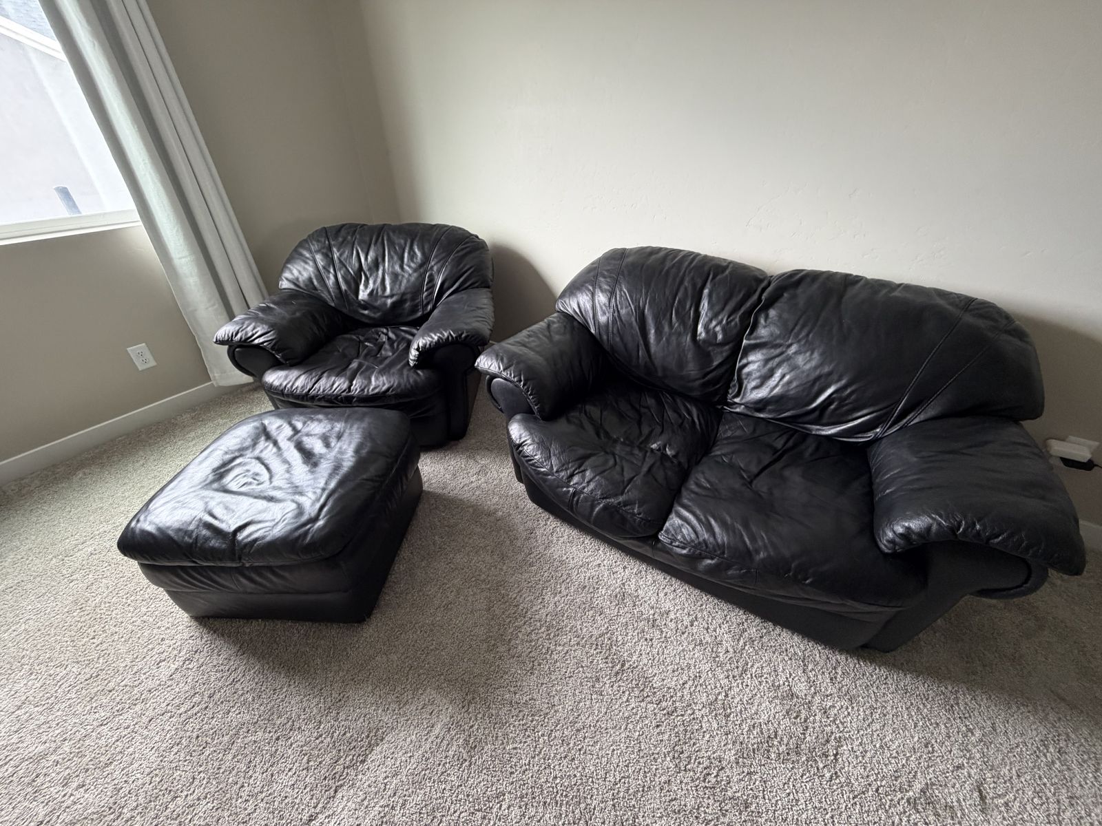 Black leather couch