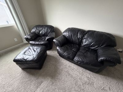 Black leather couch