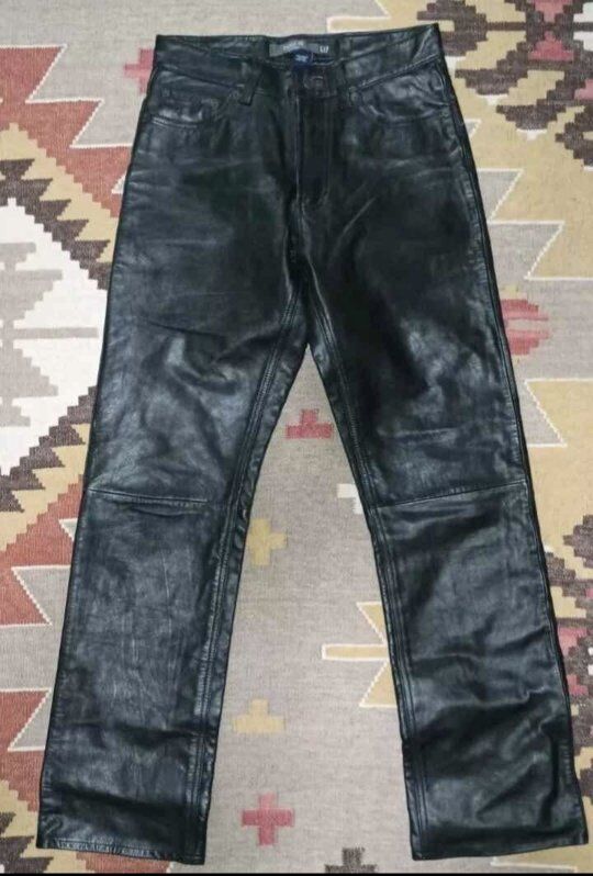 Gap 28x32 Premium Leather Moto Pants Biker Boot Fi