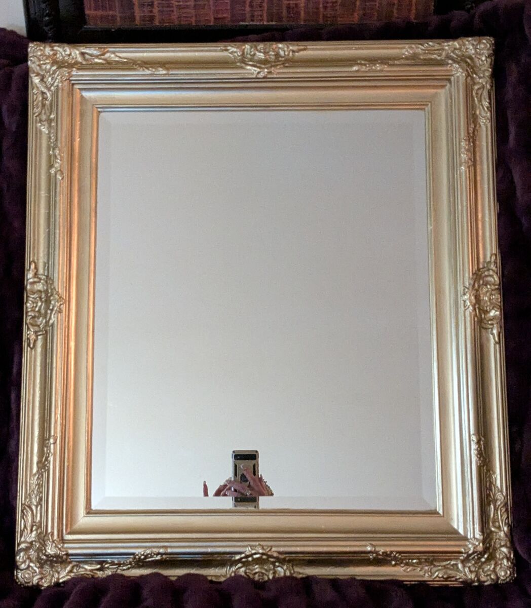 Gold decorative antique wood carved mirror