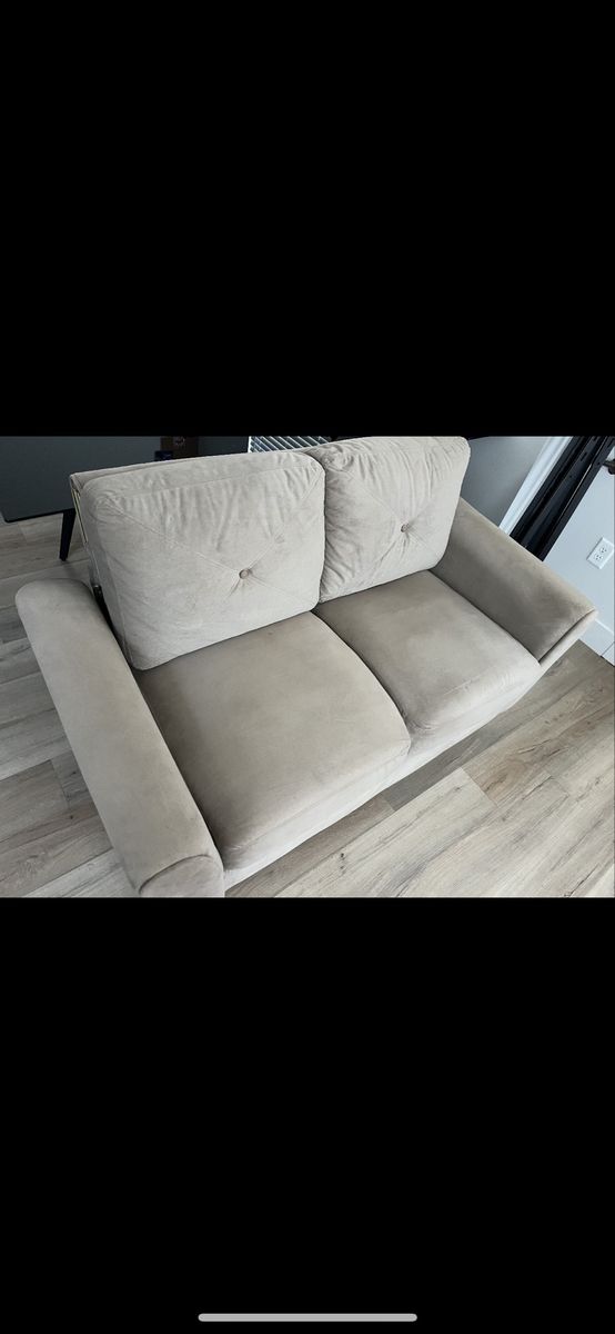 Cozy Beige Loveseat Sofa - Compact & Comfortable Seating