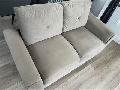 Cozy Beige Loveseat Sofa - Compact & Comfortable Seating