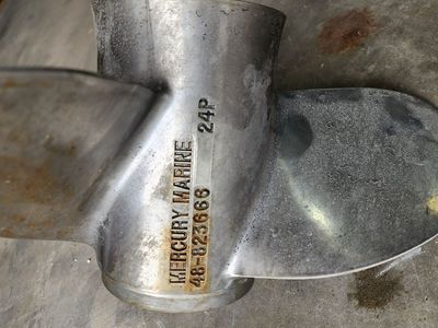 Bravo three Mercury Marine 48-823665 24P 3-Blade Outboard Boat Propeller - Stainless Steel
