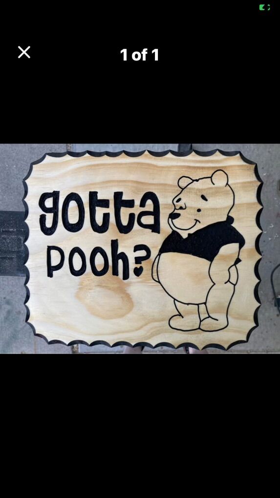 Winnie The Pooh Hand Carved Wood Sign