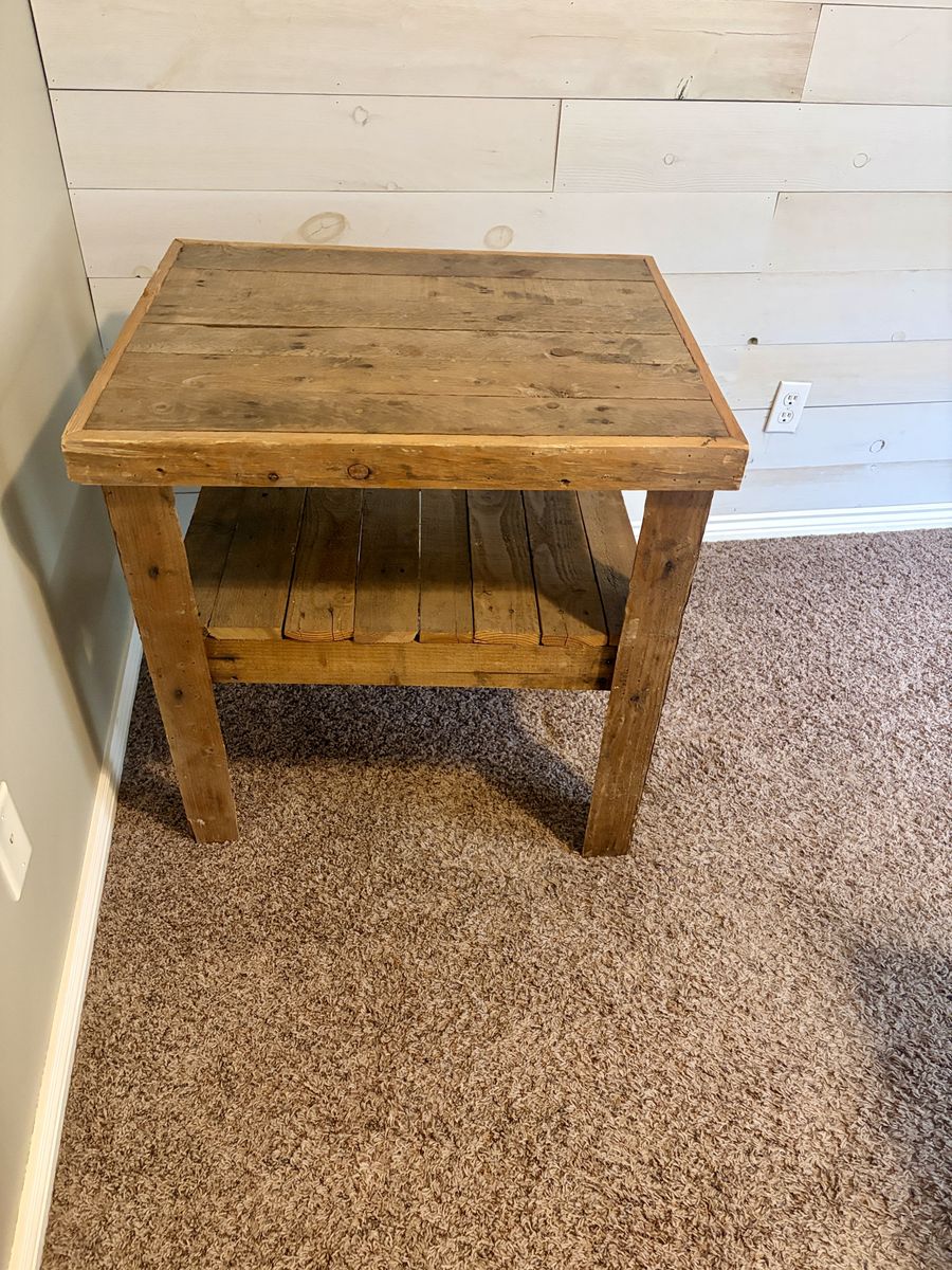 Hand made wooden table/end table/stand