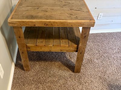 Hand made wooden table/end table/stand