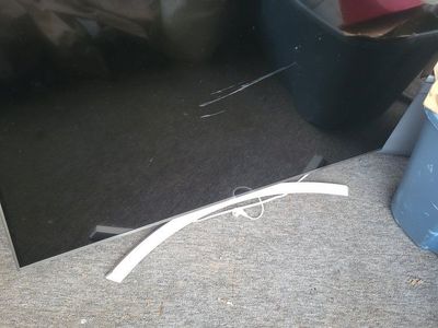 Free Large Flat Screen TV - Damaged Screen, Stand has a spider web effect on screen