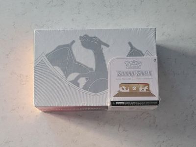 NEW-Pokemon TCG Charizard UPC Sword and Shield Box