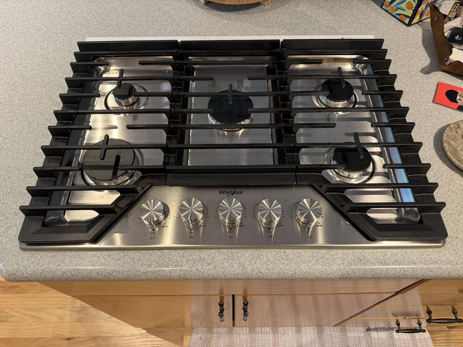 Whirlpool Stainless Steel 30" 5-Burner Gas Cooktop