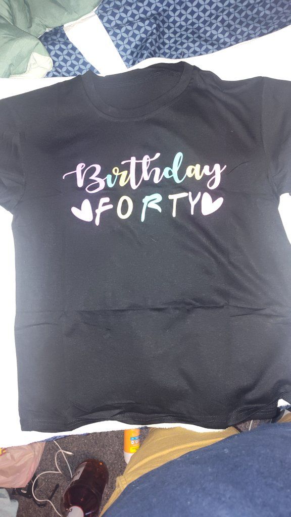 Women's Birthday Forty Black Graphic T-Shirt - Size Small