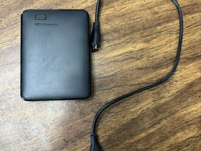 WD Elements Portable External Hard Drive - Black, 1 TB